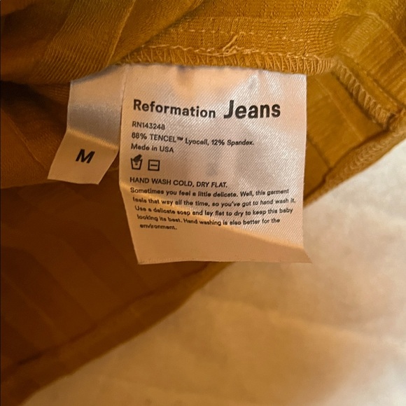 Reformation Jeans Mustard Short Sleeve Top - Picture 3 of 4